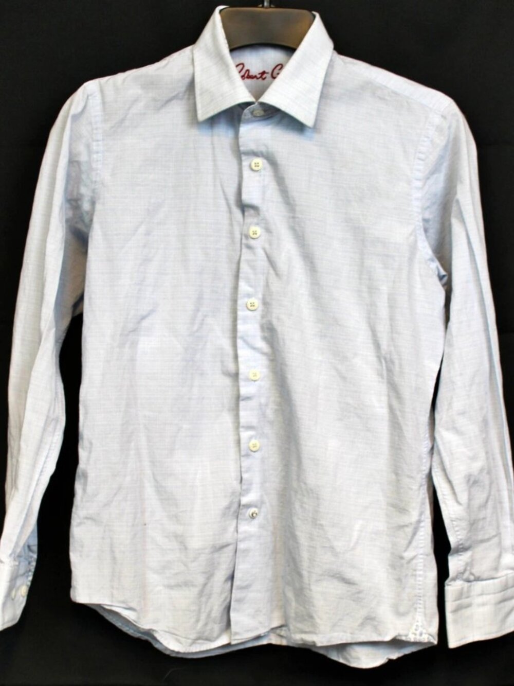 Robert Graham Boys Youth 14-16 L White Button Down Shirt Paisley Cuffs